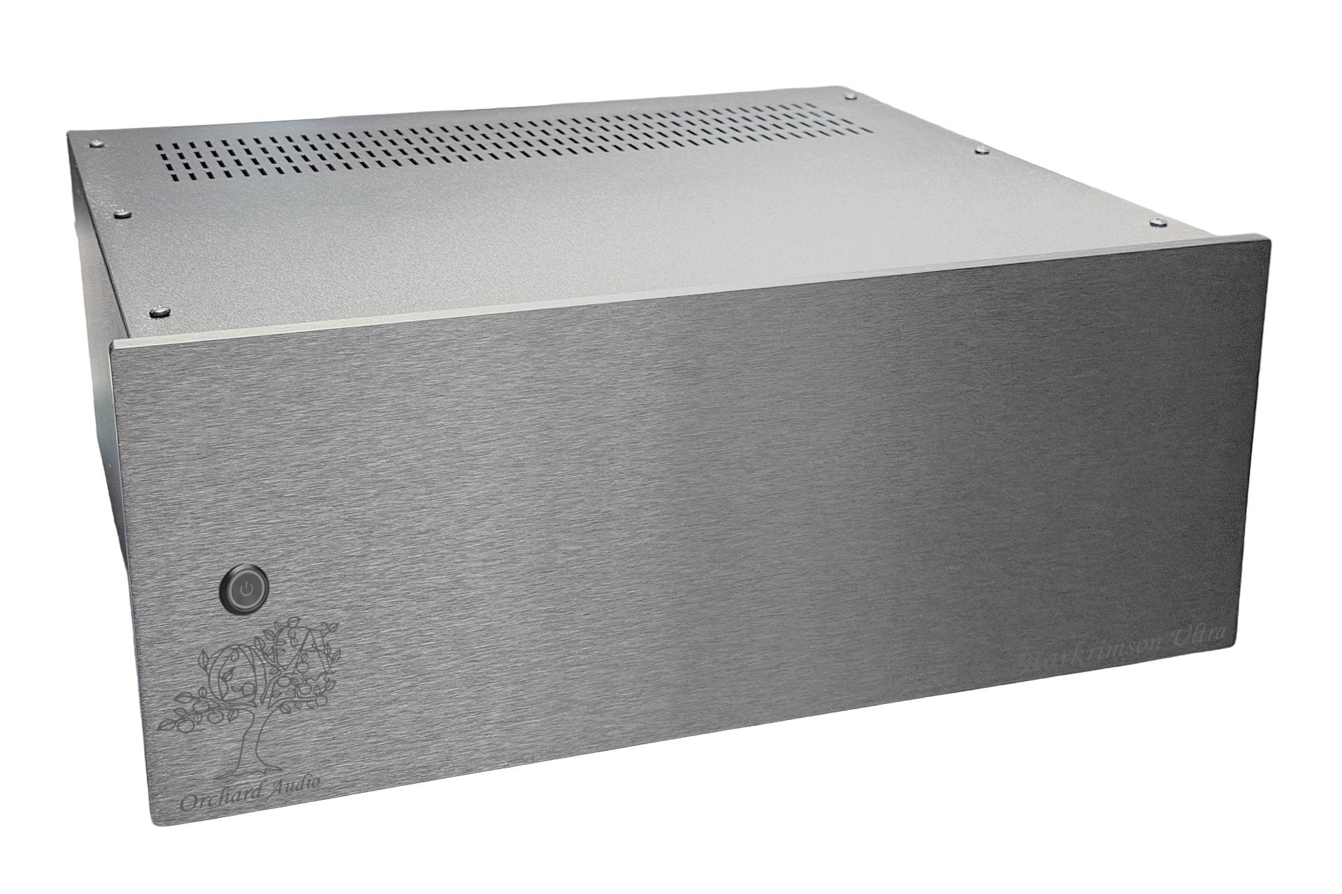 Starkrimson HT Ultra amplifier front view Orchard Audio logo power button